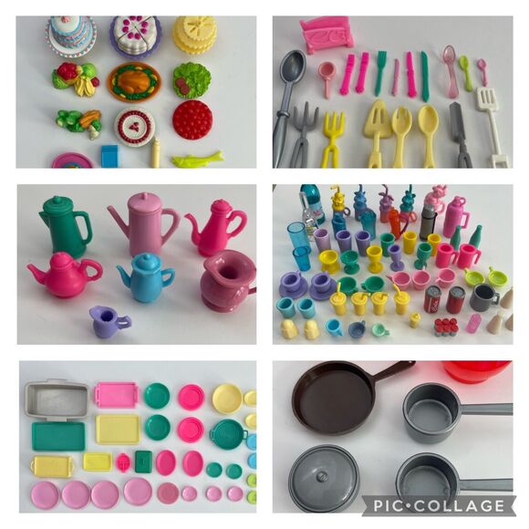 Vintage Barbie‎ Food Kitchen Dishes Cooking Accessories LOT - Picture 1 of 7